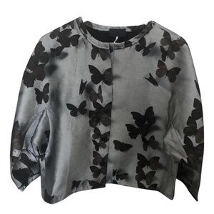 Lanvin Black and Blue Gray Butterfly Blazer